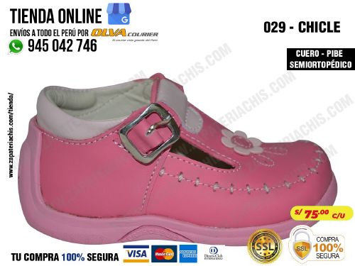 029 chicle calzado en cuero para bebe