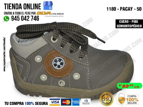 1180d pacay 50 zapato en cuero peruano en modelo pibe semiortopedico