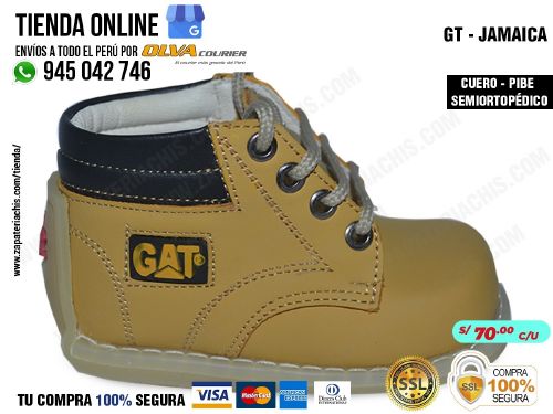 gt jamaica calzado en cuero peruano pibe semiortopedico para bebe