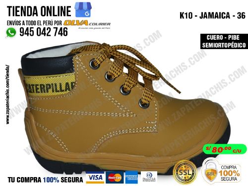 k10 jamaica 36 botin modelo pibe semiortopedico en cuero peruano para bebe nino