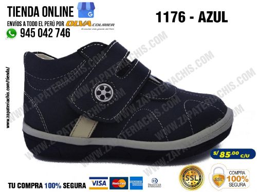 1176 azul zapatos modelos semiortopedicos en cuero peruano