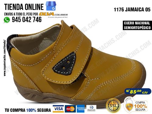 1176 jamaica 05 zapatos en modelo semiortopedicos para nino en cuero peruano con arco formador