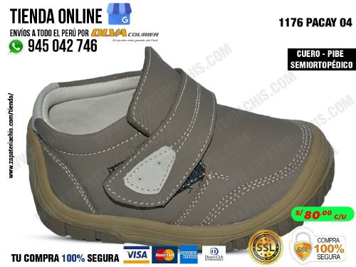 1176 pacay 04 zapatos modelos pibe semiortopedico en cuero peruano para tu bebe nino