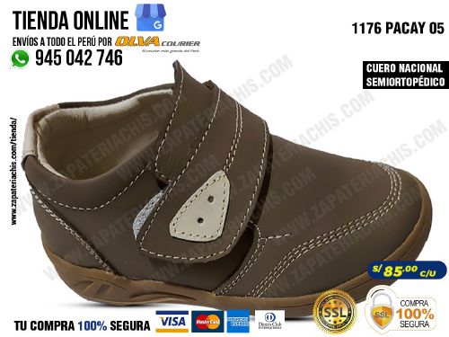 1176 pacay 05 zapatos en modelo semiortopedicos para nino en cuero peruano con arco formador