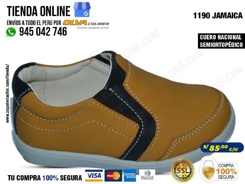 1190 jamaica zapatos en modelo semiortopedicos para tu nino en cuero peruano con arco formador