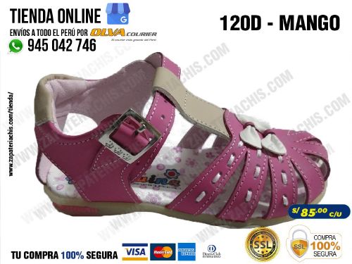 120d mango calzado en cuero para nina