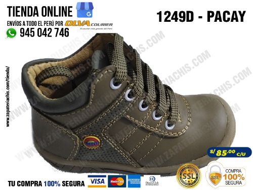 1249d pacay calzado en cuero para nino