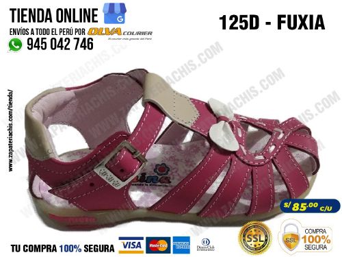 125d fuxia calzado en cuero para nina
