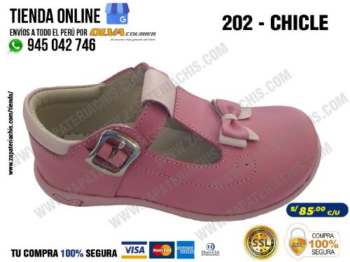 202 chicle calzado en cuero para nina semiortopedico