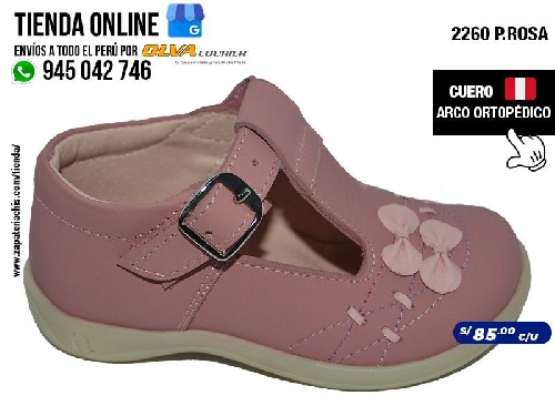 2260 prosa zapatos en cuero peruano para nina con arco formador ortopedico