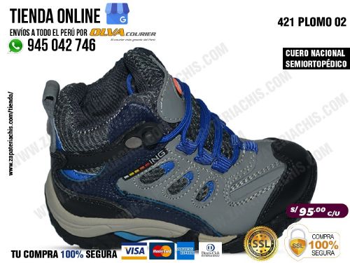 421 plomo 02 botines cuero peruano para nino semiortopedico