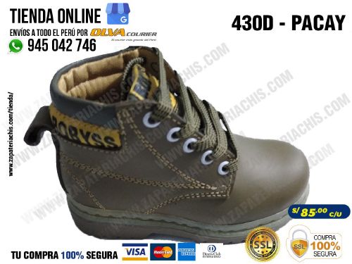 430d pacay calzado en cuero para nino