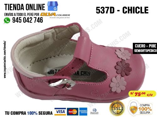 537 chicle calzado en cuero para bebe nina