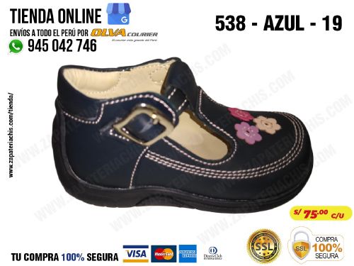 538 azul 19 zapatos en cuero peruano pibe semiortopedicos para bebes ninas precaminantes