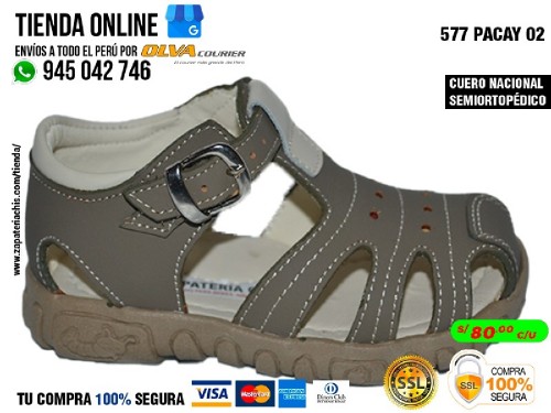 577 pacay 02 sandalias en cuero peruano con arco ortopedico