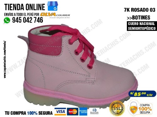 7k rosado 03 botin semiortopedico en cuero peruano para tu nina con arco anatomico