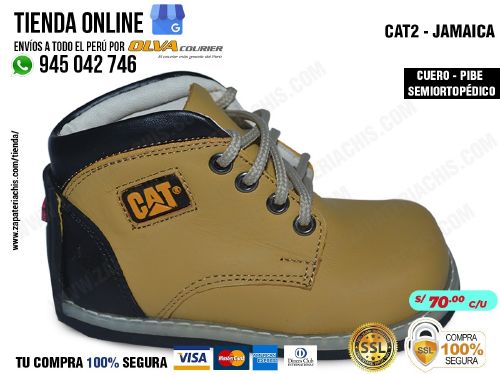 botin cat2 jamaica calzado en cuero peruano pibe semiortopedico para bebe