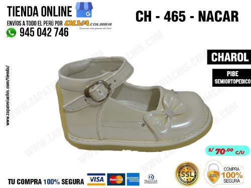 ch 465 nacar calzado en charol para bebe nina