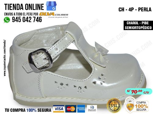 ch 4p perla zapato modelo pibe semiortopedico en charol para bebe nina