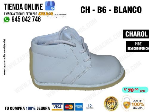 ch b6 blanco zapato modelo pibe semiortopedico en charol para bebe nino