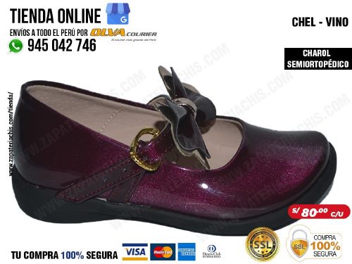 chel vino zapatos semiortopedicos en charol para nina con arco anatomico y formador