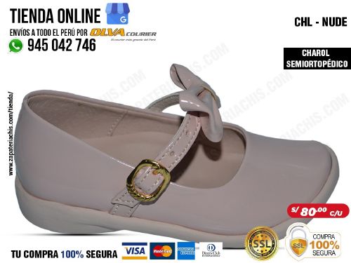 chl nude zapatos semiortopedicos en charol para nina con arco anatomico y formador