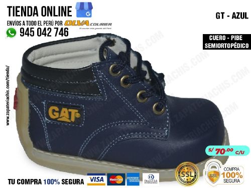 gt azul zapatos en cuero peruano para bebe nino modelo en cuero peruano pibe semiortopedico