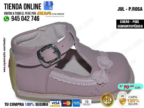jul palo rosa calzado en cuero peruano pibe semiortopedico para bebe