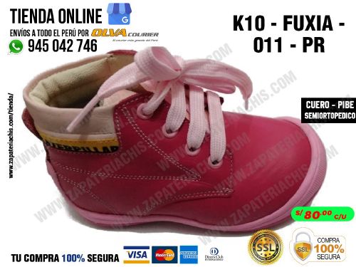 k10 fuxia 011 pr calzado en cuero para bebe nina