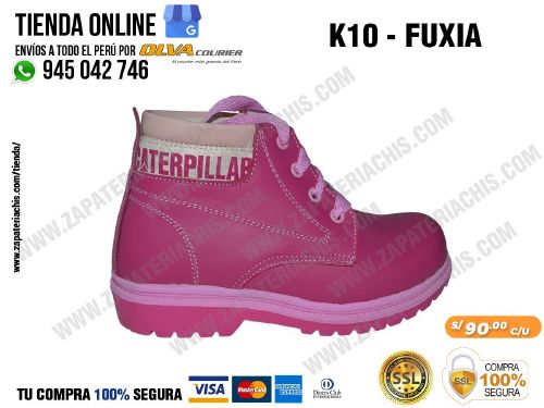k10 fuxia calzado en cuero para nina semiortopedico