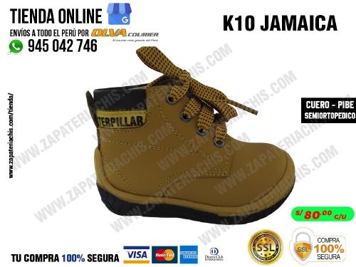 k10 jamaica botin modelo pibe semiortopedico en cuero peruano para bebe nino