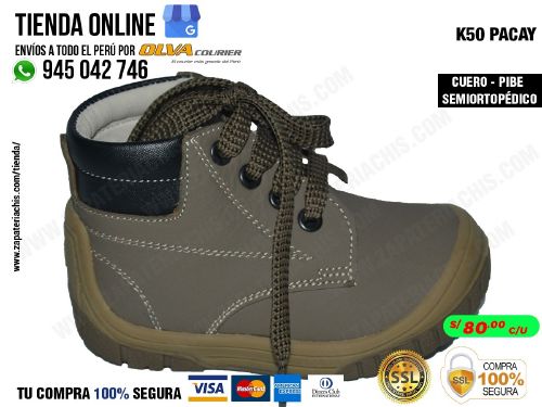 k50 pacay zapatos modelos pibe semiortopedico en cuero peruano para bebe nino