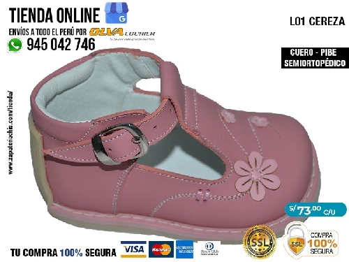 l01 cereza zapatos modelos pibe con arco ortopedico en cuero peruano para bebe nina especial primeros pasos