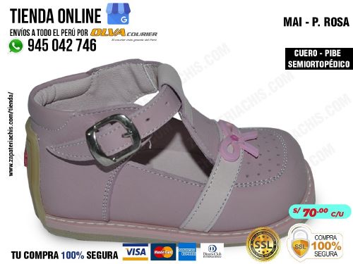 mai palo rosa calzado en cuero peruano pibe semiortopedico para bebe