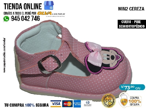 min2 cereza zapatos modelos pibe con arco ortopedico en cuero peruano para bebe nina especial primeros pasos