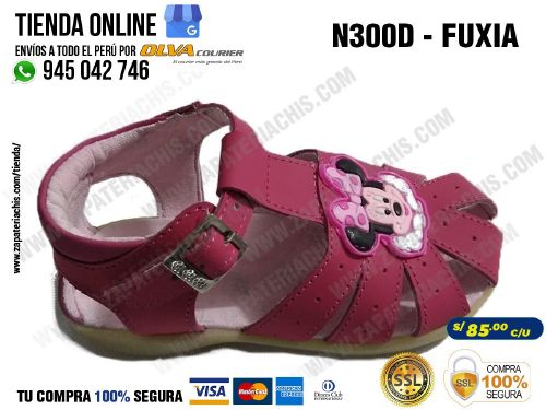 n300 fuxia calzado en cuero para nina semiortopedico