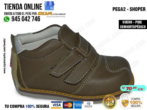 pega2 shoper calzado en cuero peruano pibe semiortopedico para bebe