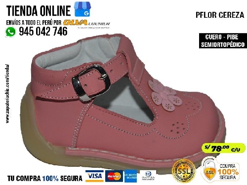 pflor cereza zapatos modelos pibe con arco ortopedico en cuero peruano para bebe nina especial primeros pasos