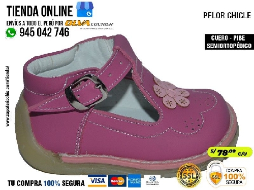 pflor chicle zapatos modelos pibe con arco ortopedico en cuero peruano para bebe nina especial primeros pasos