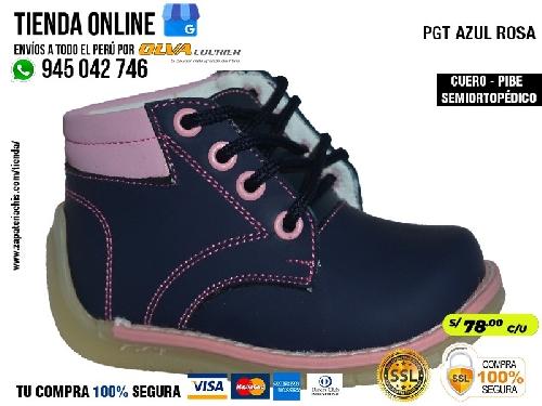 pgt azul rosa zapatos modelos pibe con arco ortopedico en cuero peruano para bebe nina especial primeros pasos