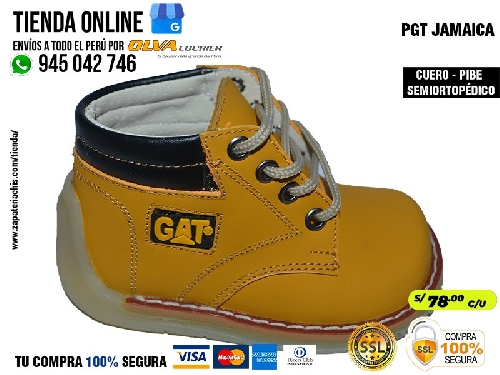 pgt jamaica zapato en cuero peruano modelo pibe semi ortopedico para tu bebe en peru