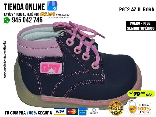 pgt2 azul rosa zapatos modelos pibe con arco ortopedico en cuero peruano para bebe nina especial primeros pasos