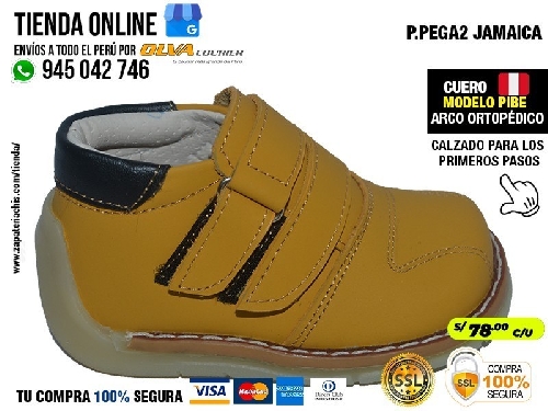 ppega2 jamaica zapatos modelos pibe en cuero peruano con arco formador para tu bebe nino en peru
