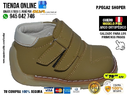 ppega2 shoper zapatos modelos pibe en cuero peruano con arco formador para tu bebe nino en peru