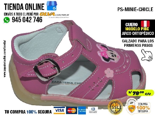 ps minie chicle sandalias en cuero peruano modelos pibe semi ortopedico para tu bebe nina primeros pasos
