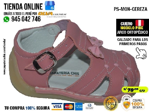 ps mon cereza sandalias en cuero peruano modelos pibe semi ortopedico para tu bebe nina primeros pasos