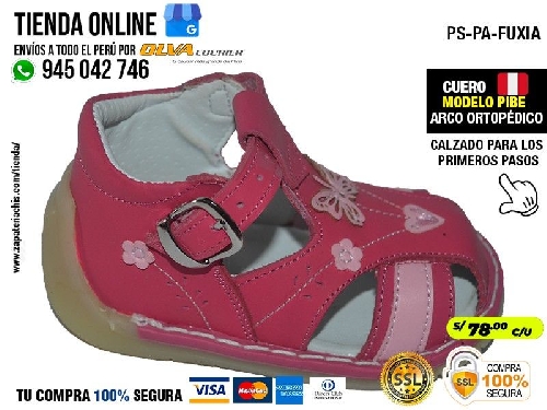 ps pa fuxia sandalias en cuero peruano modelos pibe semi ortopedico para tu bebe nina primeros pasos