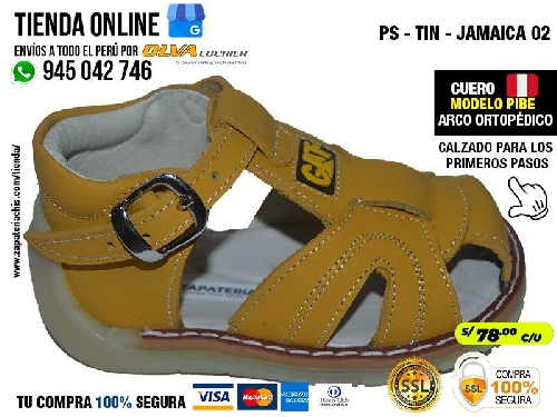 ps tin jamaica 02 sandalias modelos pibe en cuero peruano con arco formador para tu bebe nino en peru