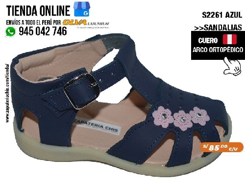 s2261 azul sandalias con arco formador para evitar el pie plano modelo ortopedico para nina