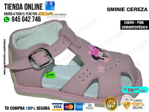 sminie prosa sandalias modelo pibe con arco ortopedico en cuero peruano para bebe nina para primeros pasos